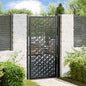 vidaXL Portail de jardin noir 105x180 cm acier conception croisée