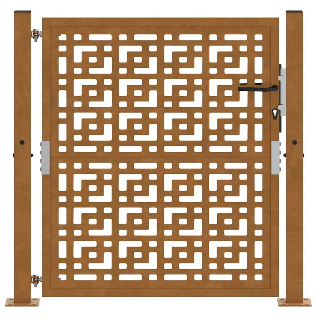 vidaXL Porte de jardin acier résistant aux intempéries design croisé