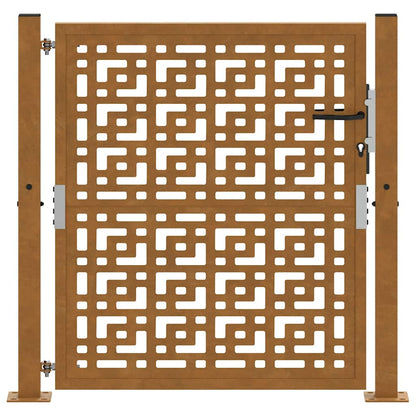 vidaXL Porte de jardin acier résistant aux intempéries design croisé