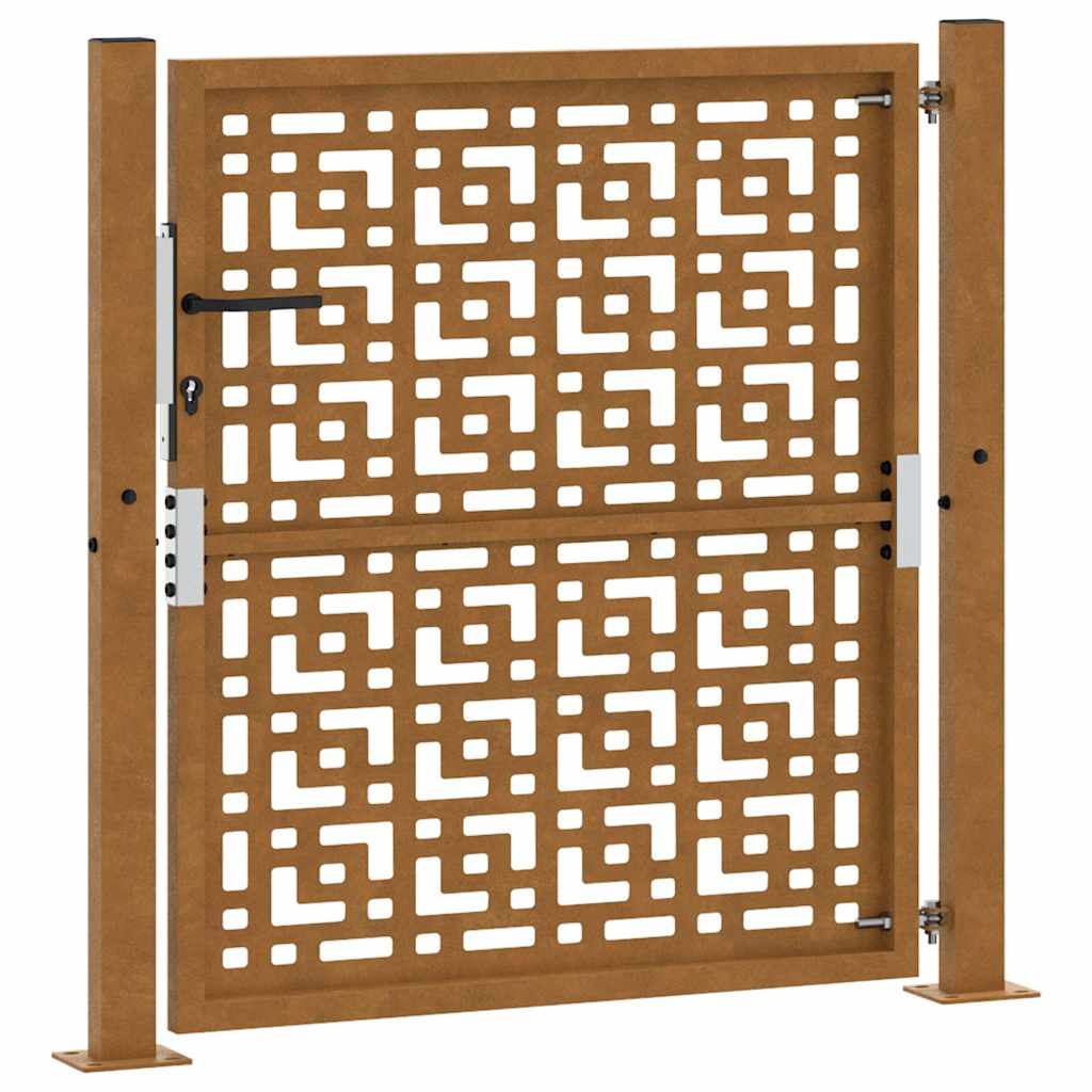 vidaXL Porte de jardin acier résistant aux intempéries design croisé