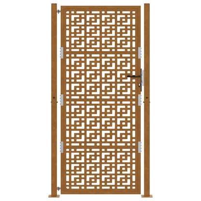 vidaXL Porte de jardin acier résistant aux intempéries design croisé