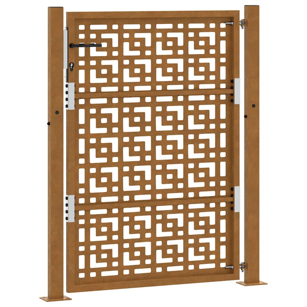 vidaXL Porte de jardin acier résistant aux intempéries design croisé
