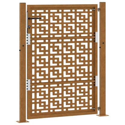 vidaXL Porte de jardin acier résistant aux intempéries design croisé