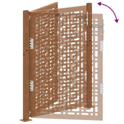 vidaXL Porte de jardin acier résistant aux intempéries design croisé