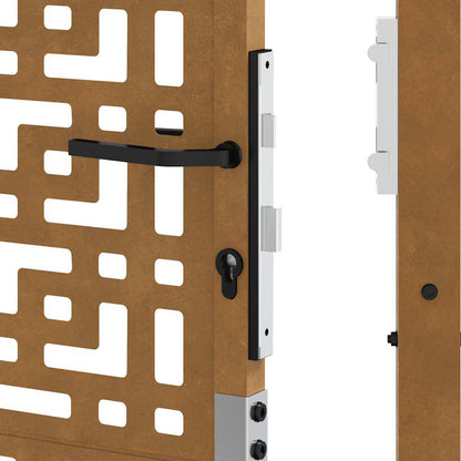 vidaXL Porte de jardin acier résistant aux intempéries design croisé