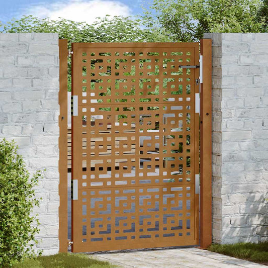 vidaXL Porte de jardin acier résistant aux intempéries design croisé