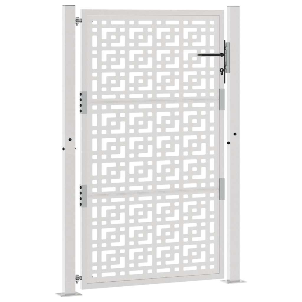 vidaXL Porte de jardin acier résistant aux intempéries design croisé