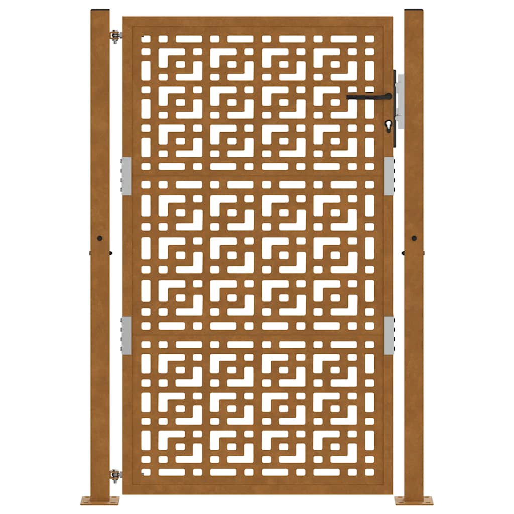 vidaXL Porte de jardin acier résistant aux intempéries design croisé