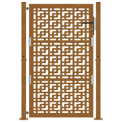 vidaXL Porte de jardin acier résistant aux intempéries design croisé