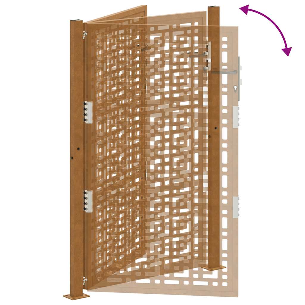 vidaXL Porte de jardin acier résistant aux intempéries design croisé