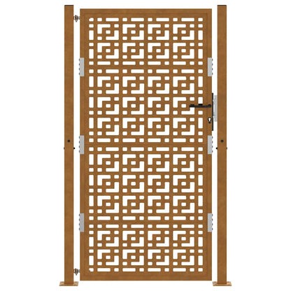 vidaXL Porte de jardin acier résistant aux intempéries design croisé