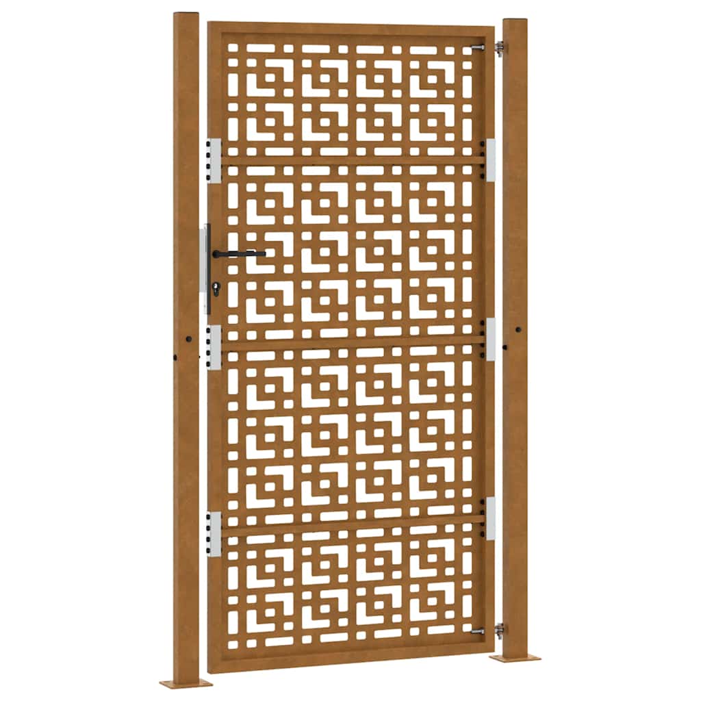 vidaXL Porte de jardin acier résistant aux intempéries design croisé