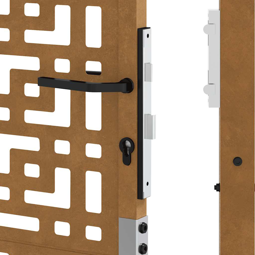 vidaXL Porte de jardin acier résistant aux intempéries design croisé
