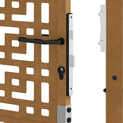 vidaXL Porte de jardin acier résistant aux intempéries design croisé