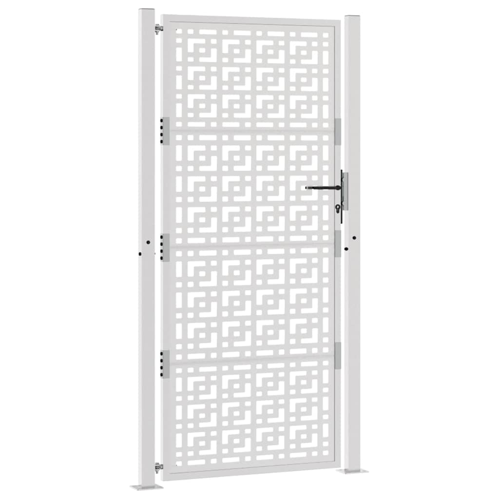 vidaXL Porte de jardin acier résistant aux intempéries design croisé