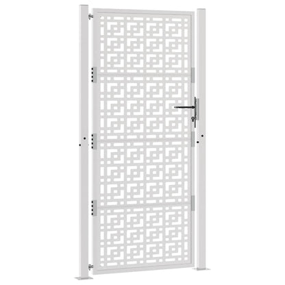 vidaXL Porte de jardin acier résistant aux intempéries design croisé