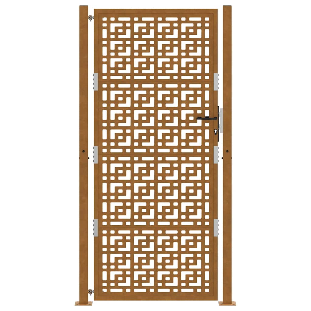 vidaXL Porte de jardin acier résistant aux intempéries design croisé
