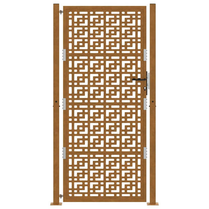 vidaXL Porte de jardin acier résistant aux intempéries design croisé