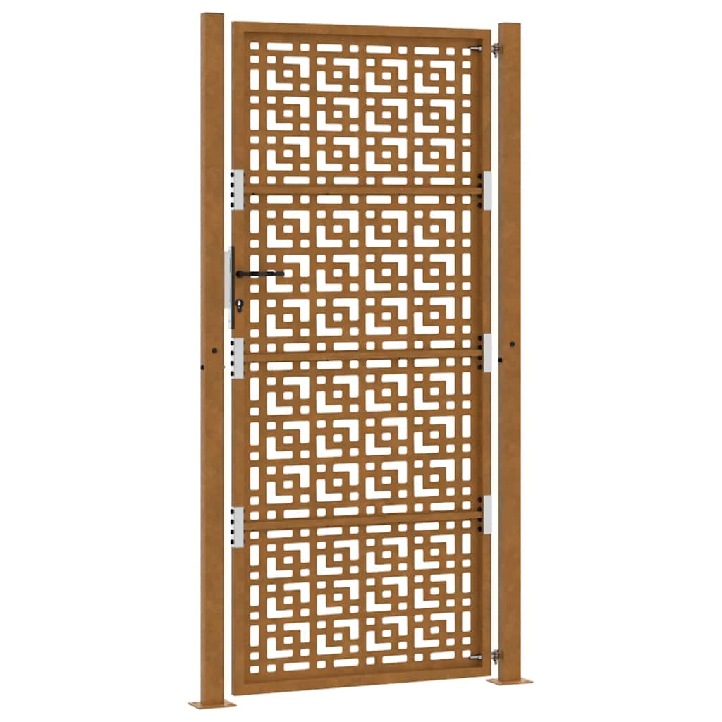 vidaXL Porte de jardin acier résistant aux intempéries design croisé