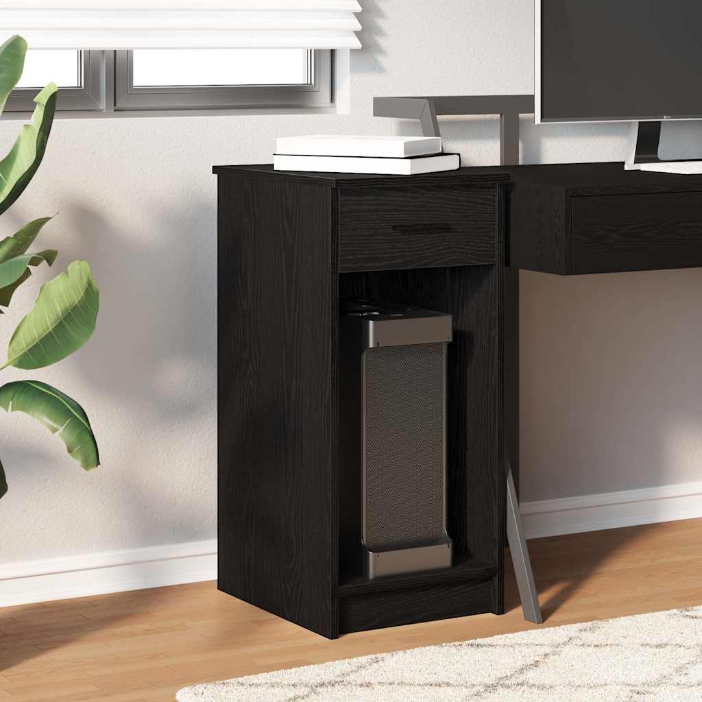 vidaXL Support de tour d'ordinateur avec tiroir noir 35x45x77 cm