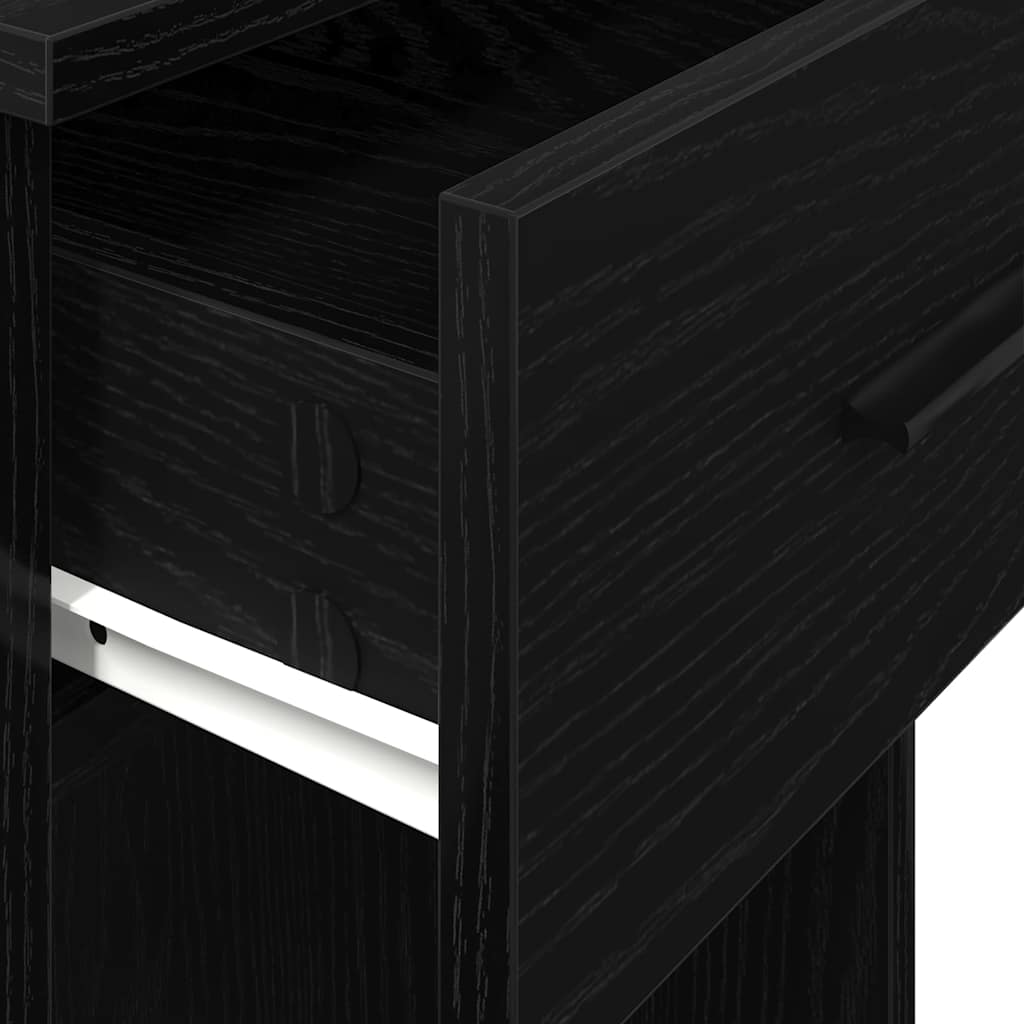 vidaXL Support de tour d'ordinateur avec tiroir noir 35x45x77 cm