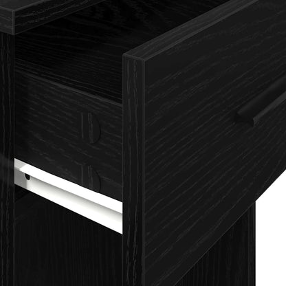 vidaXL Support de tour d'ordinateur avec tiroir noir 35x45x77 cm