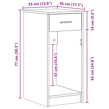 vidaXL Support de tour d'ordinateur et tiroir chêne sonoma 35x45x77 cm