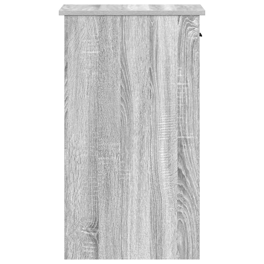 vidaXL Support de tour d'ordinateur et tiroir sonoma gris 35x45x77 cm