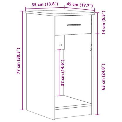 vidaXL Support de tour d'ordinateur et tiroir sonoma gris 35x45x77 cm