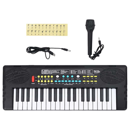vidaXL Clavier de piano électrique 37 touches et microphone d'enfants