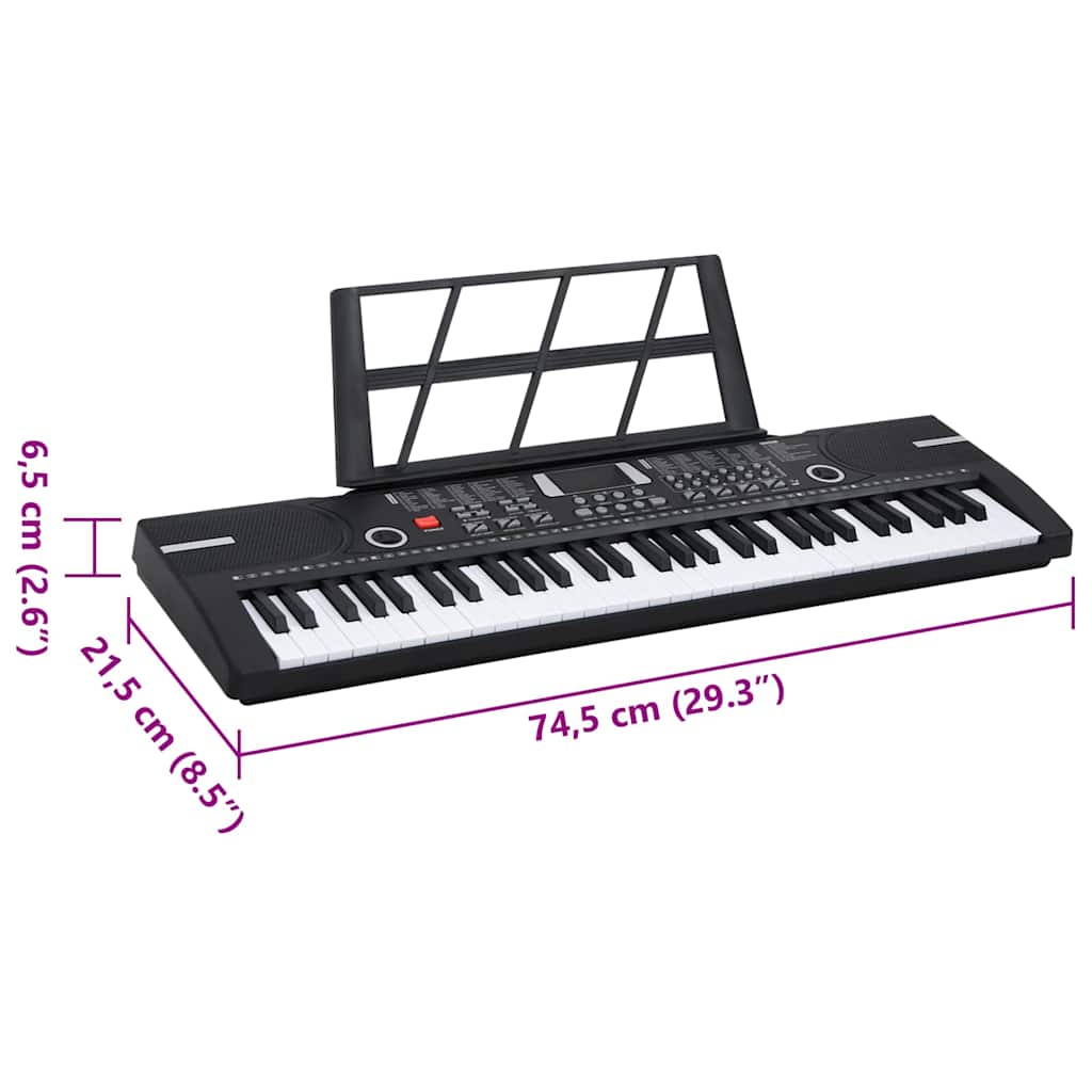 vidaXL Clavier de piano électrique 61 touches et pupitre pour enfants