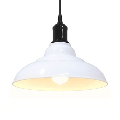 vidaXL Lampe suspendue réglable hauteur E27 blanc brillant Ø31cm métal