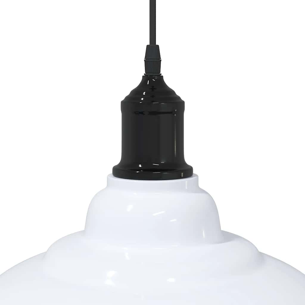 vidaXL Lampe suspendue réglable hauteur E27 blanc brillant Ø31cm métal