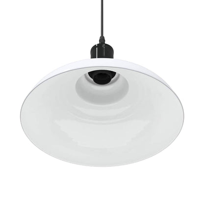 vidaXL Lampe suspendue réglable hauteur E27 blanc brillant Ø31cm métal