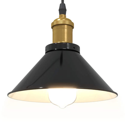 vidaXL Lampe suspendue réglable hauteur E27 noir brillant Ø22 cm métal