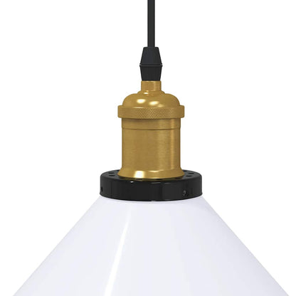 vidaXL Lampe suspendue réglable hauteur E27 blanc brillant Ø22cm métal