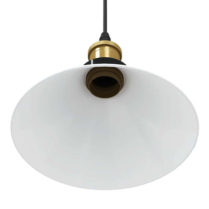 vidaXL Lampe suspendue réglable hauteur E27 blanc brillant Ø22cm métal