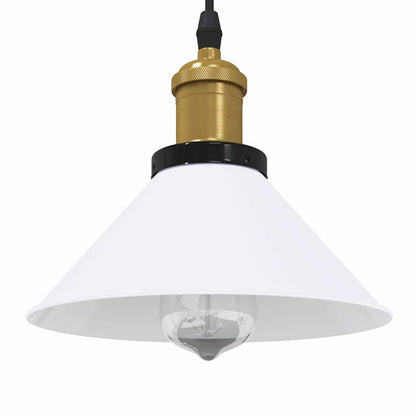 vidaXL Lampe suspendue réglable hauteur E27 blanc brillant Ø22cm métal