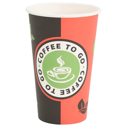vidaXL Tasses à café en papier 1000 pcs 16oz 400ml rouge et noir