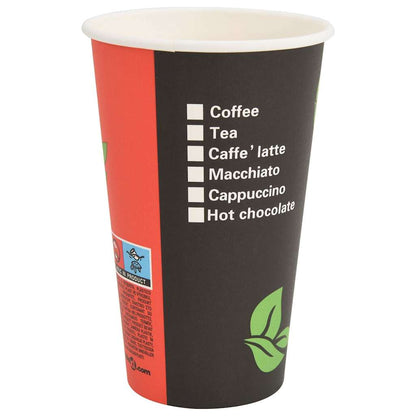 vidaXL Tasses à café en papier 1000 pcs 16oz 400ml rouge et noir