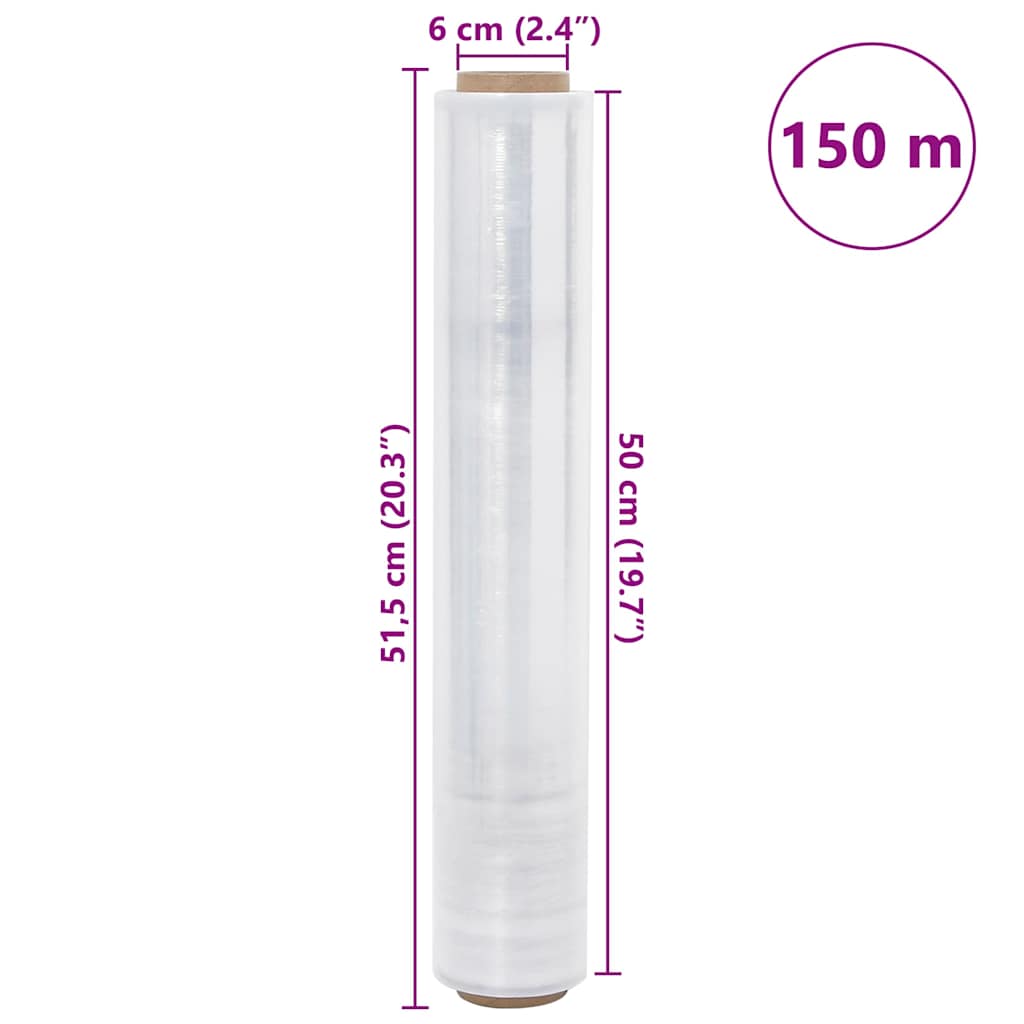 vidaXL Film étirable 6 pcs transparent 30 μm 50 cm x 150 m