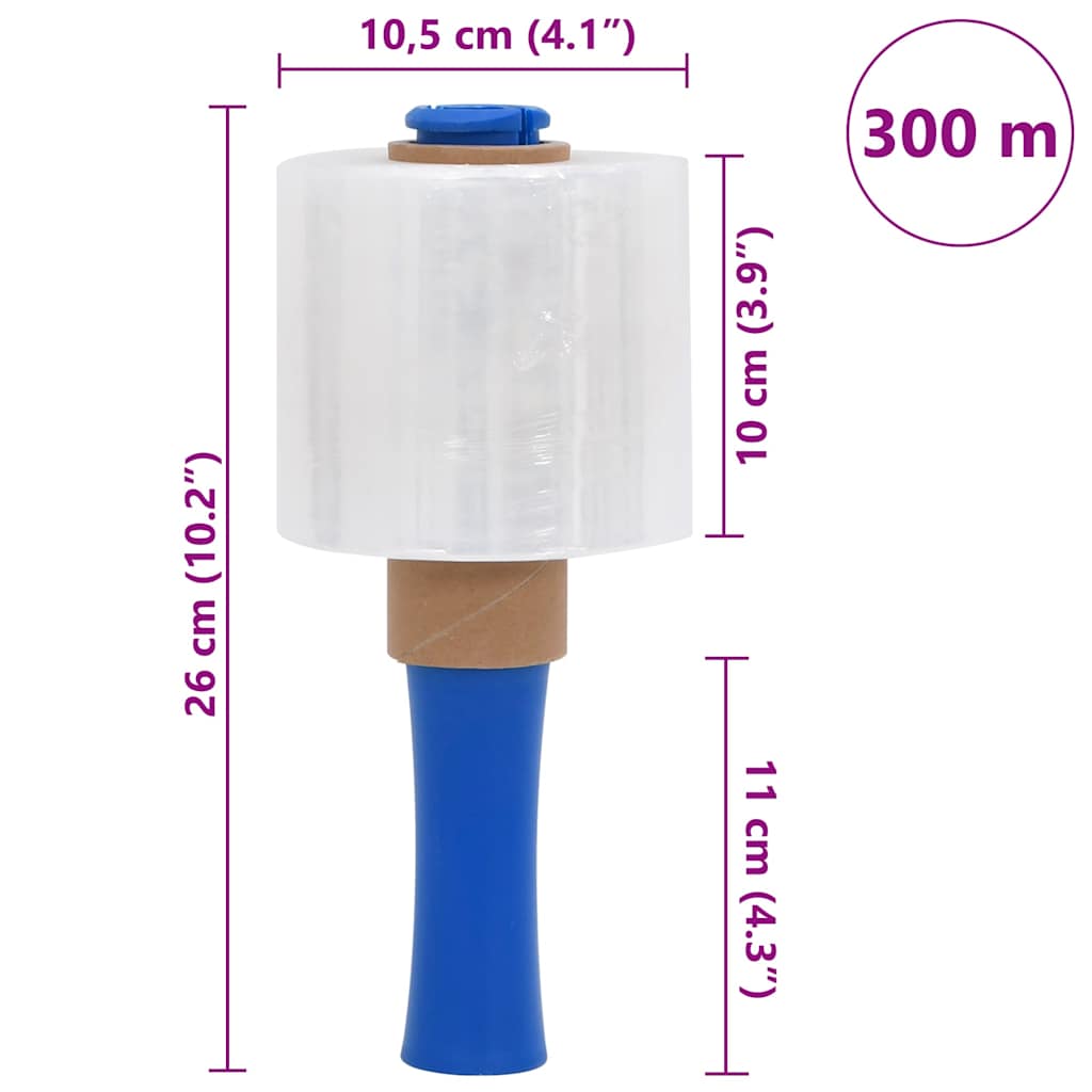 vidaXL Films étirables 10 pcs transparent 23 μm 10 cm x 300 m