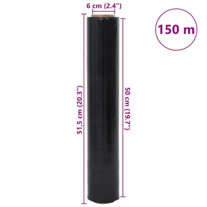 vidaXL Film étirable 6 pcs noir 20 μm 50 cm x 150 m