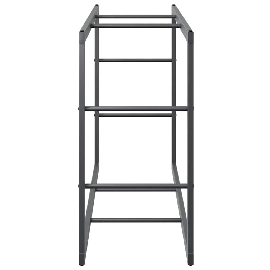 vidaXL Portant de bois de chauffage noir 110x30x61 cm acier