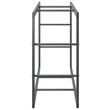 vidaXL Portant de bois de chauffage noir 110x30x61 cm acier