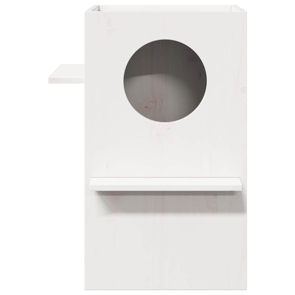 vidaXL Maison pour chat blanc 43x43x60 cm bois de pin massif