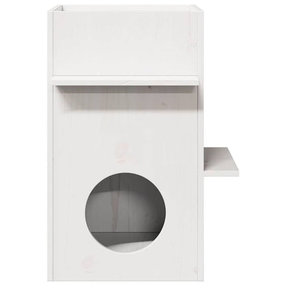 vidaXL Maison pour chat blanc 43x43x60 cm bois de pin massif