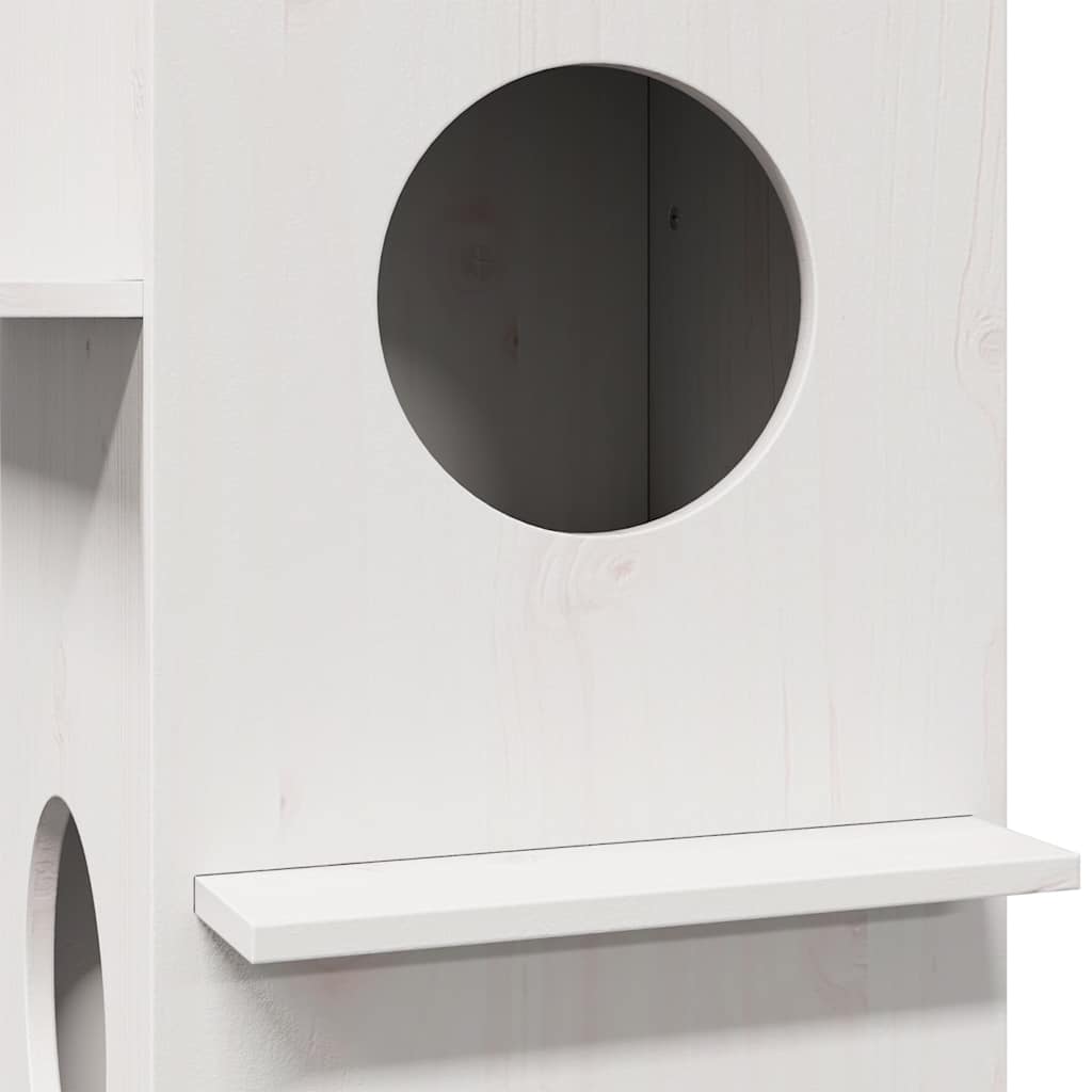 vidaXL Maison pour chat blanc 43x43x60 cm bois de pin massif