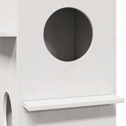 vidaXL Maison pour chat blanc 43x43x60 cm bois de pin massif
