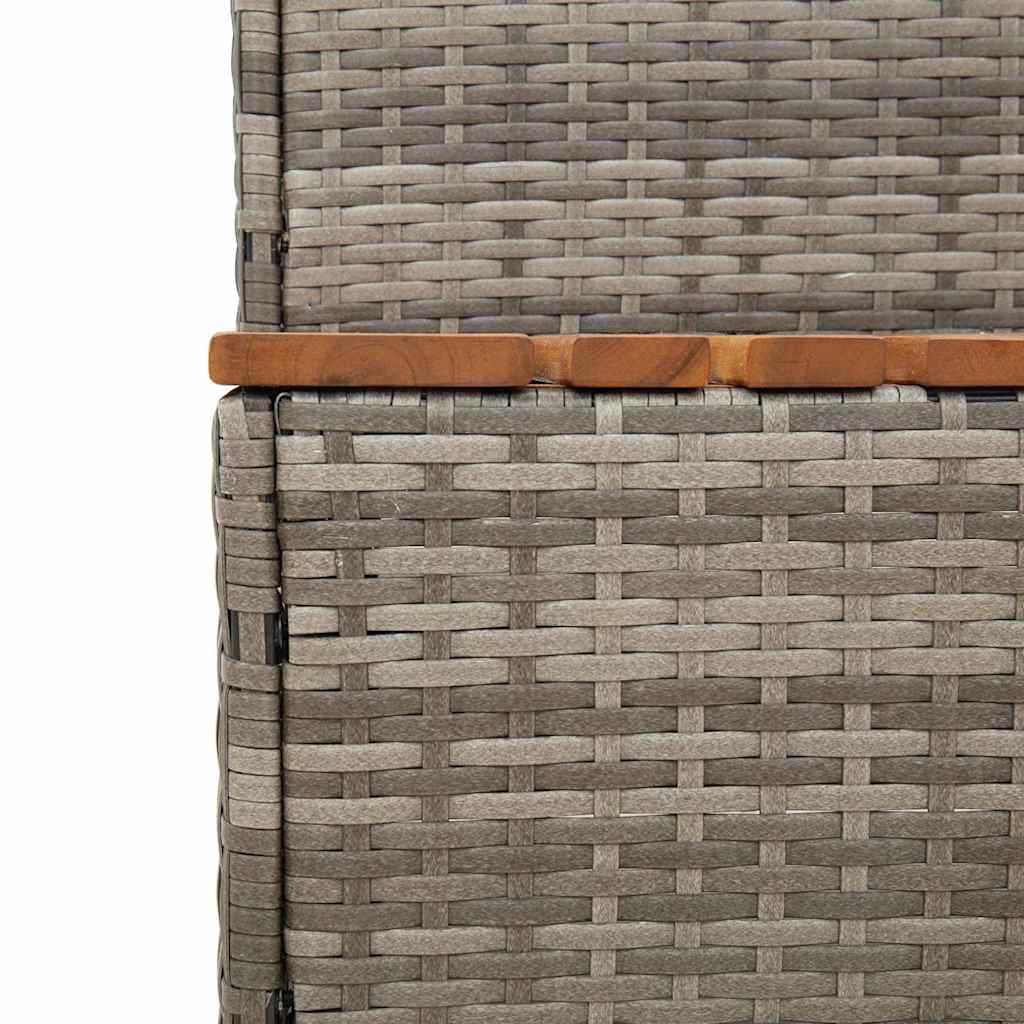 VidaXL Marche bain à remous gris 50x50x50,5cm polyrotin acacia massif
